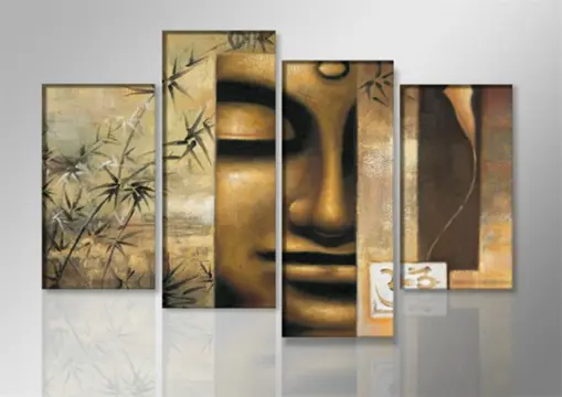 Nieuw canvas schilderij 4-luik Boeddha 130 x 80 cm