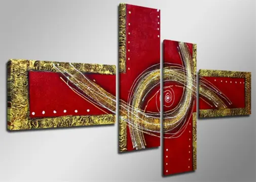 Nieuw canvas schilderij 4-luik Abstract Aarde 160 x 70 cm