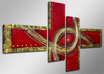 Nieuw canvas schilderij 4-luik Abstract Aarde 160 x 70 cm
