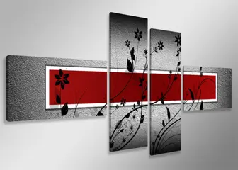 Nieuw canvas schilderij 4-luik Abstract Flower 160 x 70 cm