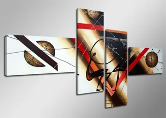 Nieuw canvas schilderij 4-luik Abstract Triangle 160 x 70 cm