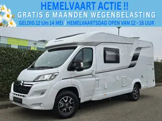 Hobby OPTIMA ONTOUR V65 GE SLECHTS 16.839 KM !! LUCHTVERING LENGTEBEDDEN TV + SATELLIET ZONNEPANEEL 