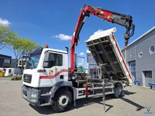 MAN TGM 18.250 / HMF 1430 K2 REMOTED CRANE / ROTATOR / 3SIDE TIPPER / 369581 KM / TUV:29-10-2026 / A
