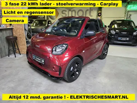 Smart Fortwo EQ Cabrio Comfort - Carplay - camera - licht en regensensor - 22 kWh snellader - incl 1