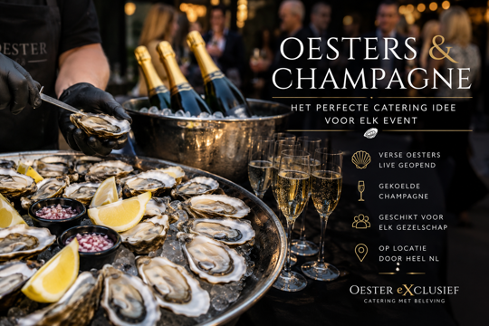 Cateringtip voor een luxe evenement: oesters en champagne