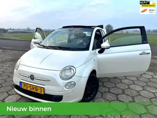 Fiat 500 C Parelmoer NAP Automaat Leder Opendak/Cabrio Airco Velgen