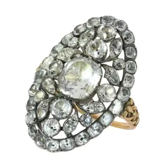 Antique late 18th century Portuguese ring with stones traditionally described as Minas Novas