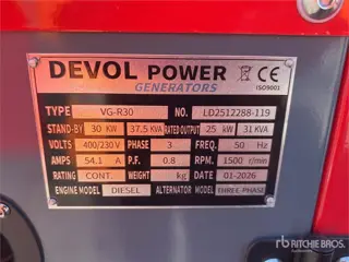 Devol VG-R30 Skid-Mounted Generator Set (Unused) (bj 2026)