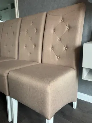 Set van 4 mooie beige eetkamerstoelen