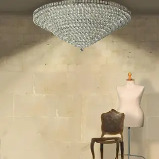 kolossale kroonluchter ca. 1950 met vele honderden geslepen bollen diameter 1,20 m.
