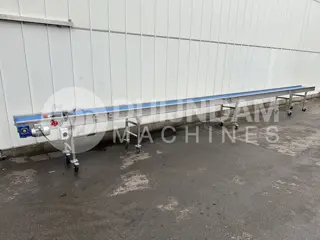 Transportband roestvrij staal 970 x 40 cm met wielen