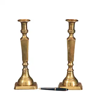 Antieke kandelaren / Stel van 2 Engelse candlesticks 18e eeuw