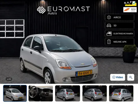 Chevrolet Matiz 0.8 Spirit Airco Elektrische Ramen 5d Nieuwe Apk
