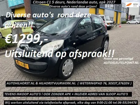 Citroen C1 1.0-12V Diverse kleine auto's rond de prijzen / ook ruimere auto's op voorraad