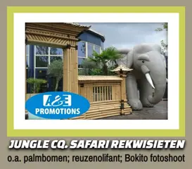 safari props verhuur reuzeolifant monstera props palmbomen etc. info@winterdecoratieverhuur.com