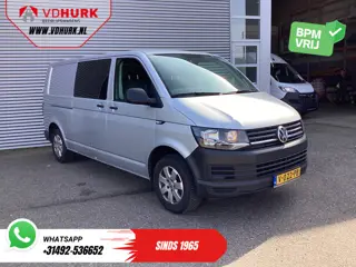 Volkswagen Transporter 2.0 TDI 150 pk L2 DC Dubbel Cabine EXPORT 2.5t Trekverm./ Airco/ Camera/ Crui