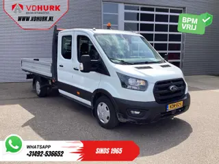 Ford Transit 2.0 TDCI 130 pk DC Dubbel Cabine Open Laadbak/ 7 Pers./ 3.0t Trekverm./ Carplay/ Cruise