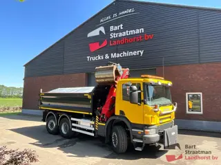 Scania P 360 B 6X4*4 met 10m³ 2 zijden kipper met Palfinger Q150Z84TI easyfold. BS2056