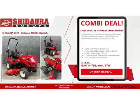 Shibaura SX25 met SXM54 maaidek
