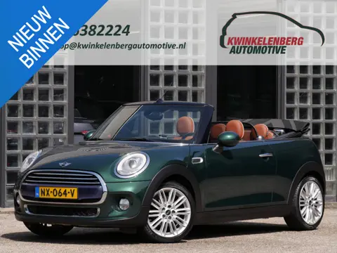 MINI Cabrio 1.5 COOPER/ CAMERA/ H&K AUDIO/ BRITISH RACING GREEN MET BRUIN LEDER!!