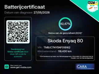 Skoda Enyaq iV 80 SOH 92% PANORAMA TREKH 125KW LADEN NL-AUTO RIJKLAARPRIJS