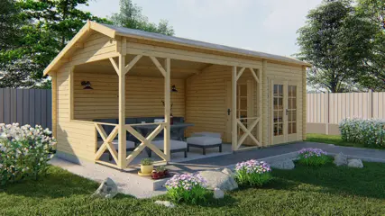 Blokhut - Tuinhuis Kukka | 40 mm | vuren onbehandeld