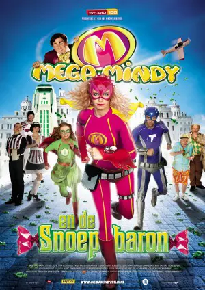 MEGA MINDY en de SNOEPBARON filmposter.