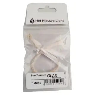 Olielamp Lonthouder Glas + 15 cm Lont