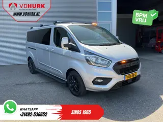 Ford Transit Custom 2.0 TDCI 130 pk Aut. DC Dubbel Cabine 2xSchuifdeur/ NL Auto/ Carplay/ Leder/ Sto