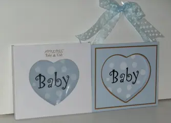 BABY BLAUW KRAAMKADO, WANDDECORATIE Appletree NIEUW