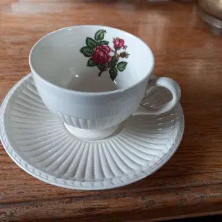 Wedgwood, Moss Rose - kop en schotel - nieuw