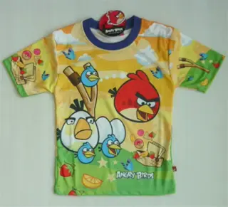 Angry Birds T-Shirt - maat 104 geel / blauw * nieuw
