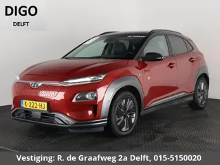 Hyundai Kona EV Premium Two-Tone 64 kWh SOH ACCU 99% | Apple Carplay/Android Auto | Stuur-& Stoelver