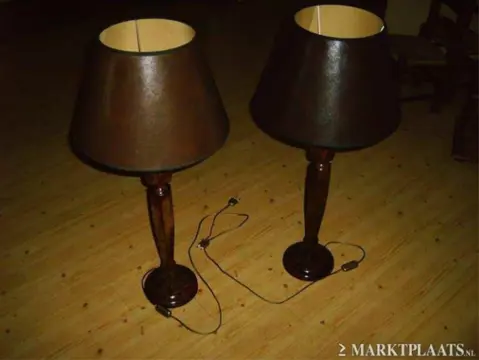 2 staande lampen met marmeren voet