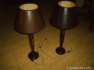 2 staande lampen met marmeren voet