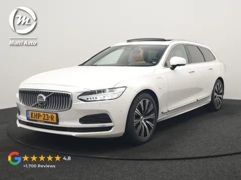 Volvo V90 T8 AWD Plus Bright LONG RANGE PHEV 455pk Dealer O.H. | Trekhaak Af Fabriek | Panodak | Ada