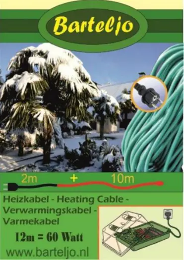 Elektrische verwarmingskabel/vorstbeschermingslint 12M