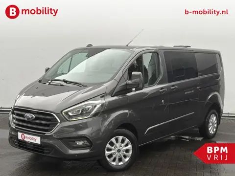Ford Transit Custom 300 2.0 TDCI 170PK L2H1 Limited DC MARGE 2X Schuifdeur Trekhaak 3000KG | Leer | 