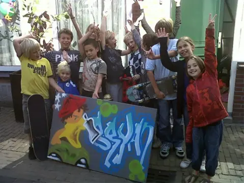 Graffiti workshops, graffiti kinderfeestje