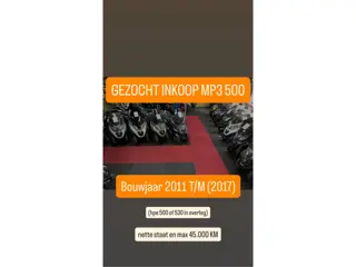 Piaggio MP3 / GEZOCHT INKOOP MP3 500 (automaat)
