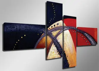 Nieuw canvas schilderij 4-luik Abstract Planeet 160 x 70 cm
