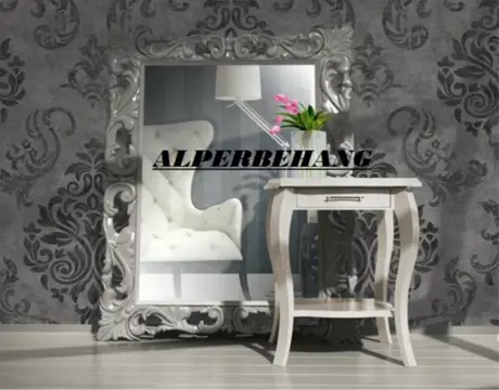 Barok vlies behang grijs zilver met glitter x01