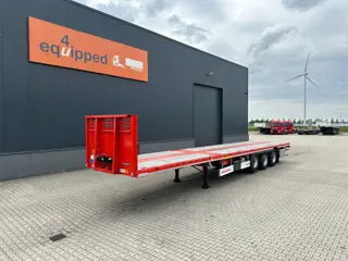 Kässbohrer new and unused Heavy-Duty flatbed / 690cm extendable / steering axle / lift axle / twistl