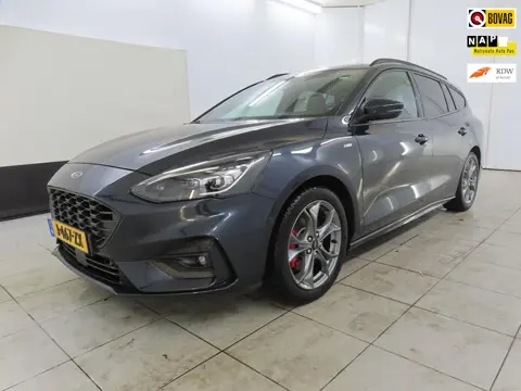 Ford Focus Wagon 1.5 EcoBoost ST Line X Business+Led+Leder+Pano-dak+stuur&stoel-verw+elek-Klep+trekh