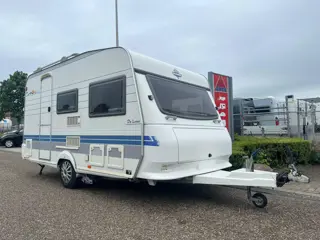 Hobby De Luxe 400 SF | Luifel | Fietsenrek | Mover Half Automaat | Vastbed | Dinette (Treinzit) | Te