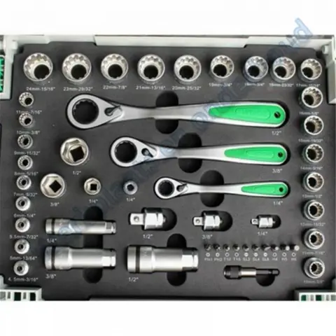 Hitachi Powertools 49dlg gereedschapset met ratels en doppen