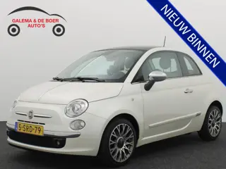 Fiat 500 0.9 TwinAir Lounge PARELMOER / BRUIN LEDER / XENON / PANORAMADAK / NAVI / AIRCO / PDC / BLU