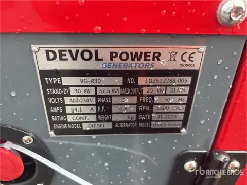 Devol VG-R30 30KW Generator Set (Unused) (bj 2026)