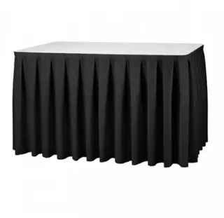 Tafelrok boxpleat met brede plooi kleur Zwart