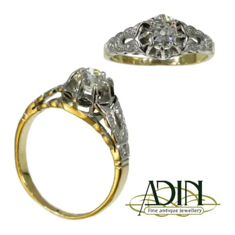 Antieke trouwring uit het prachtige Edwardiaanse tijdperk.